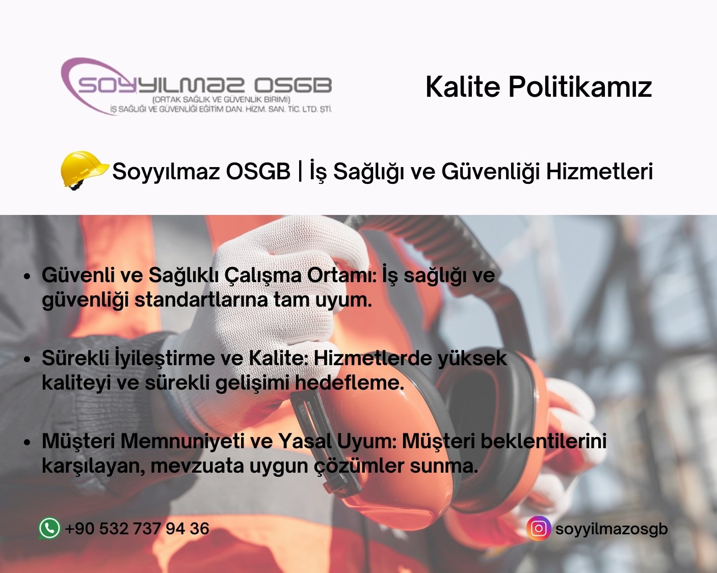 Soyyılmaz OSGB | İş Sağlığı ve Güvenliği Hizmetleri - Ortak Sağlık Güvenlik Birimi