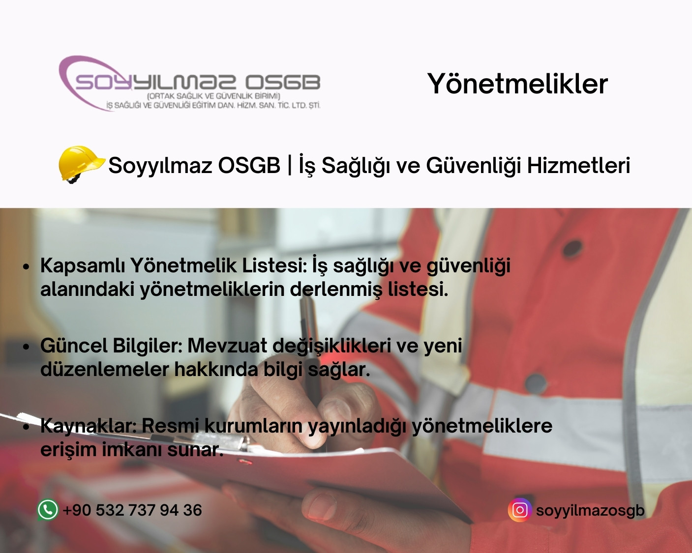 Soyyılmaz OSGB | İş Sağlığı ve Güvenliği Hizmetleri - Ortak Sağlık Güvenlik Birimi